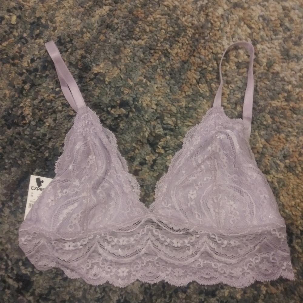 Express Small Purple Lace Bralette